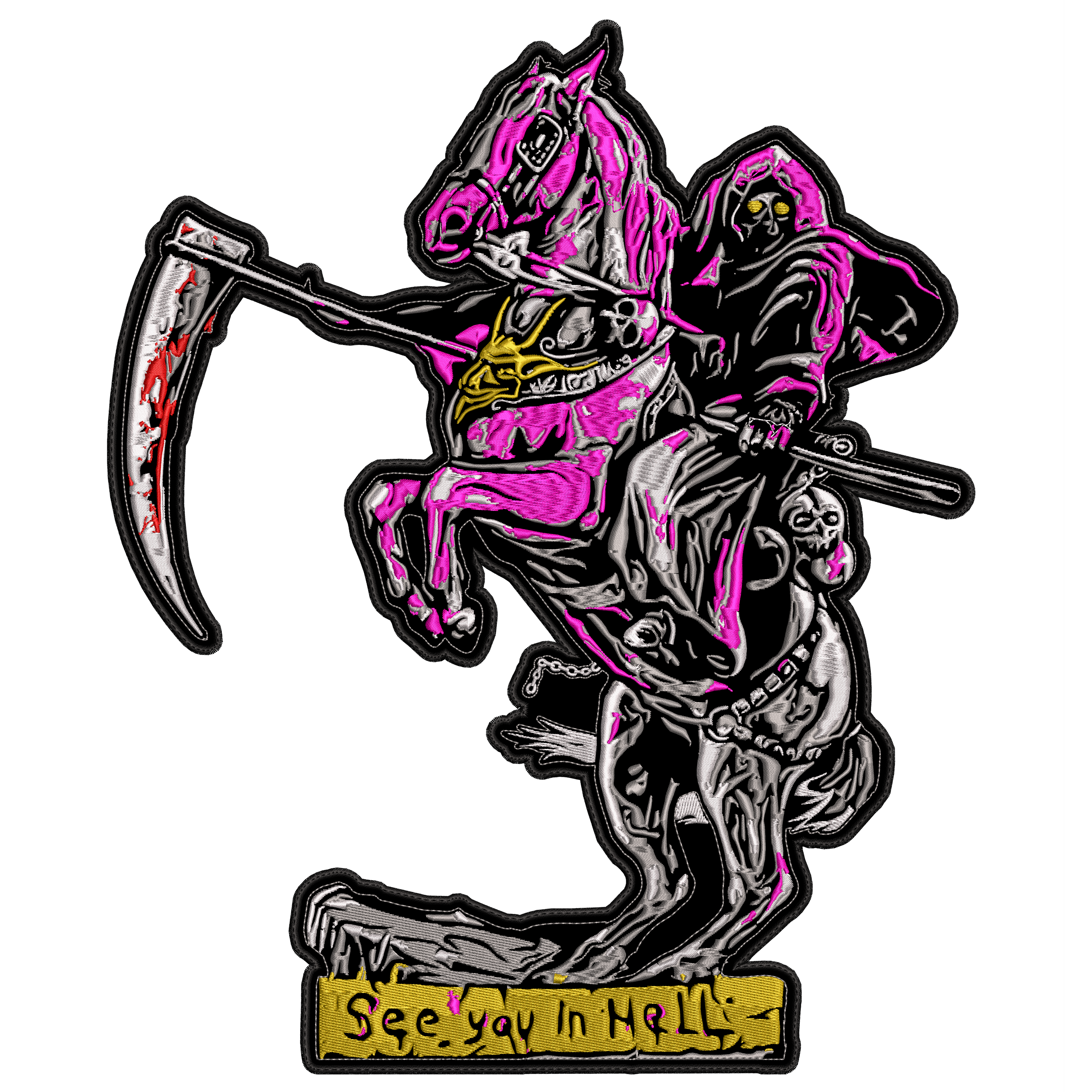 Espaldera Bordada See you in Hell GRIM REAPER Metal