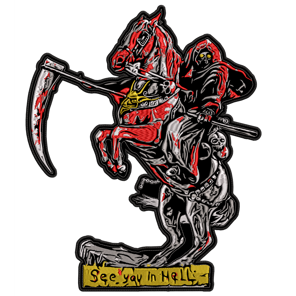 Espaldera Bordada See you in Hell GRIM REAPER Metal
