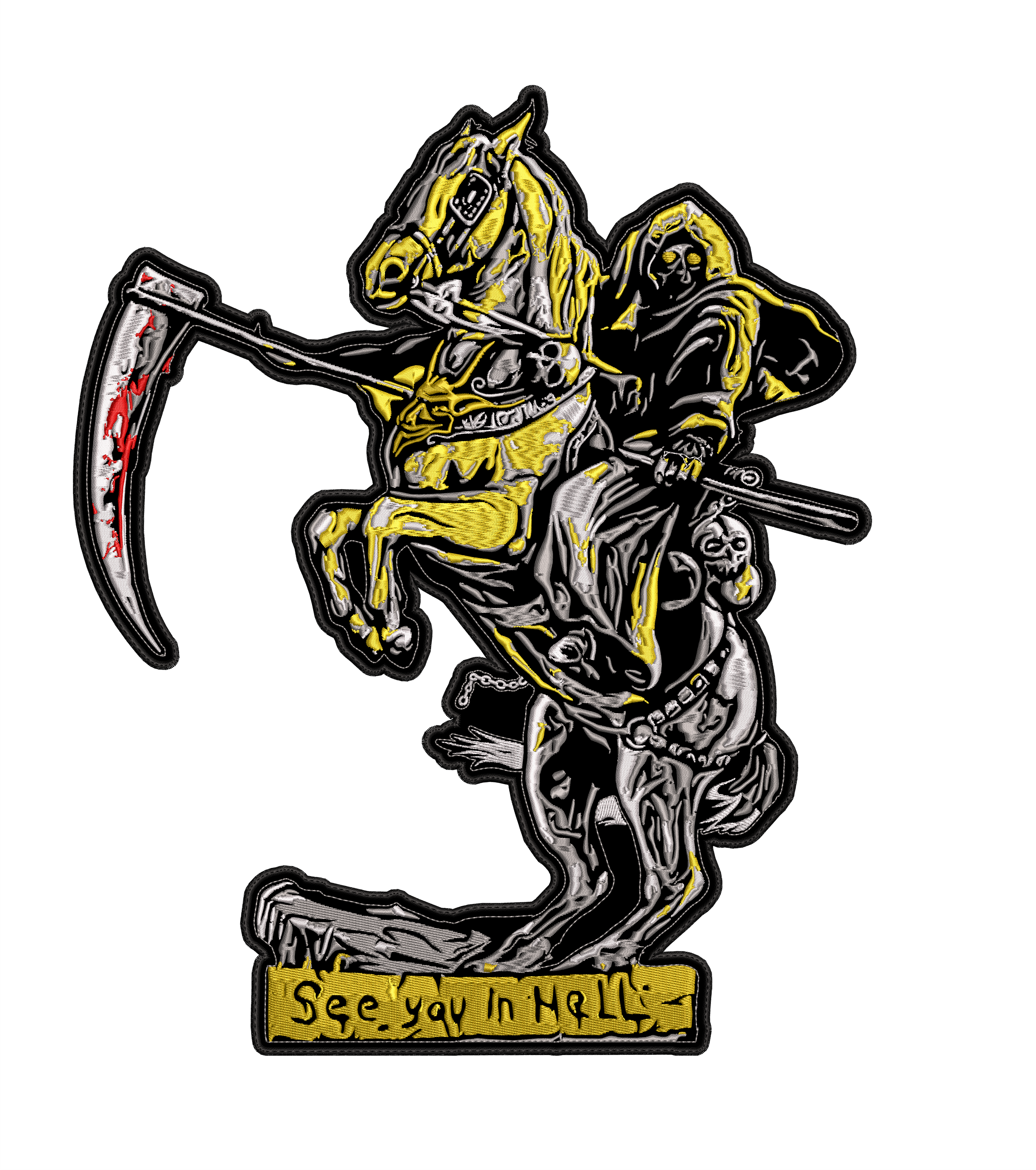 Espaldera Bordada See you in Hell GRIM REAPER Metal