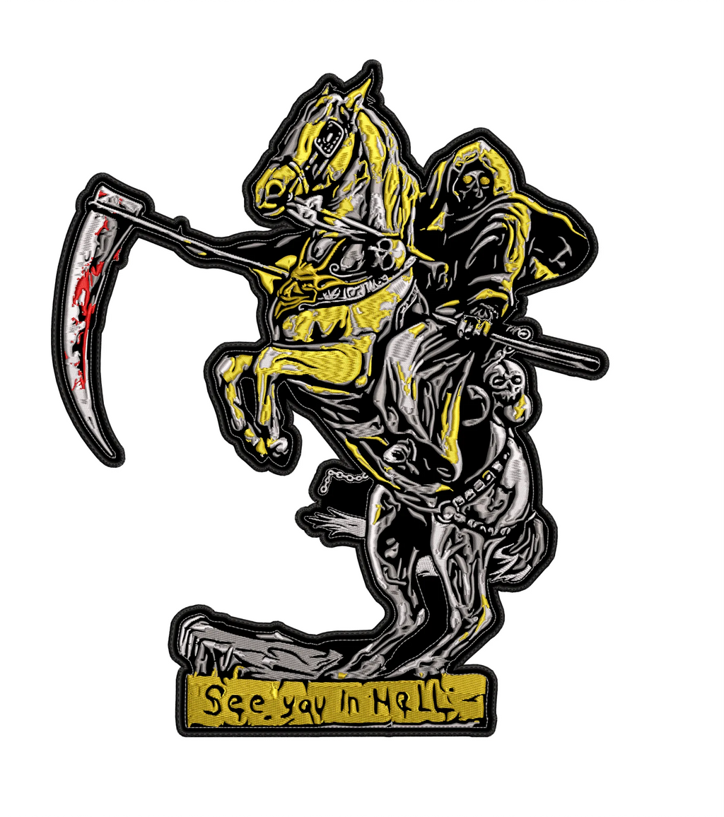 Espaldera Bordada See you in Hell GRIM REAPER Metal