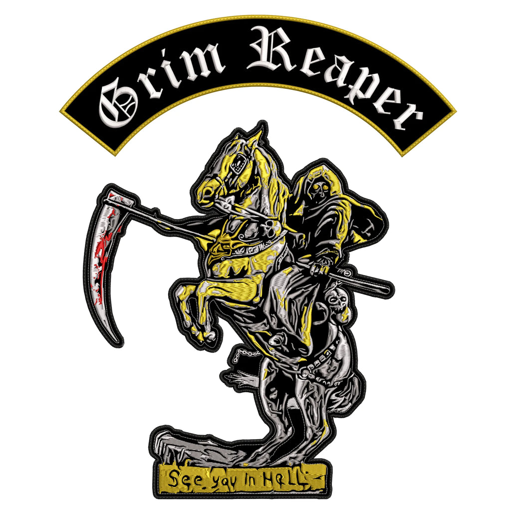 Espaldera Bordada See you in Hell GRIM REAPER Metal