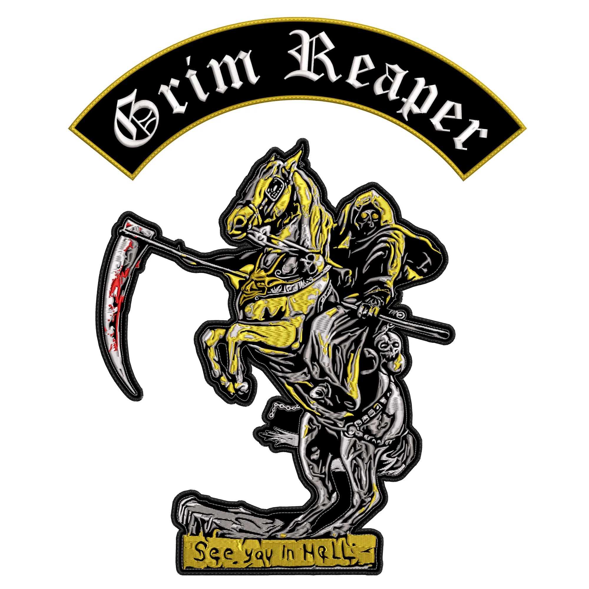 Espaldera Bordada See you in Hell GRIM REAPER Metal
