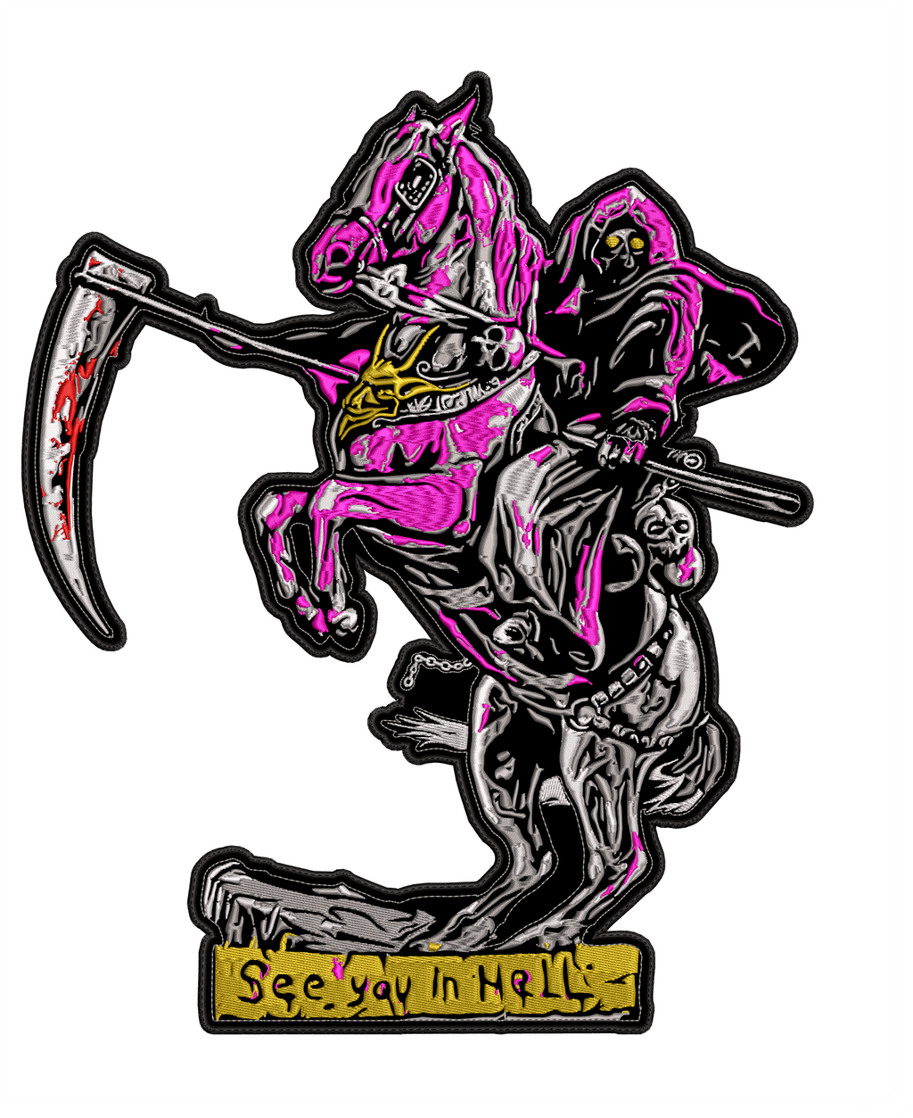 Espaldera Bordada See you in Hell GRIM REAPER Metal