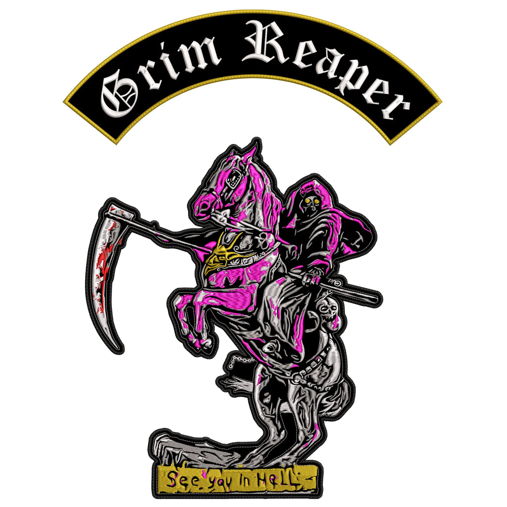 Espaldera Bordada See you in Hell GRIM REAPER Metal