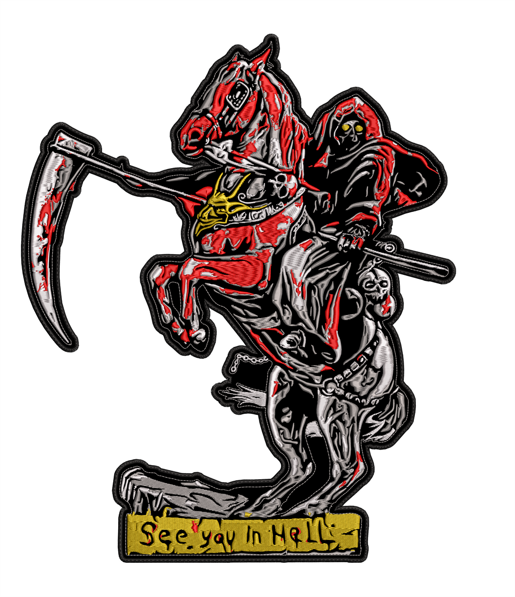 Espaldera Bordada See you in Hell GRIM REAPER Metal