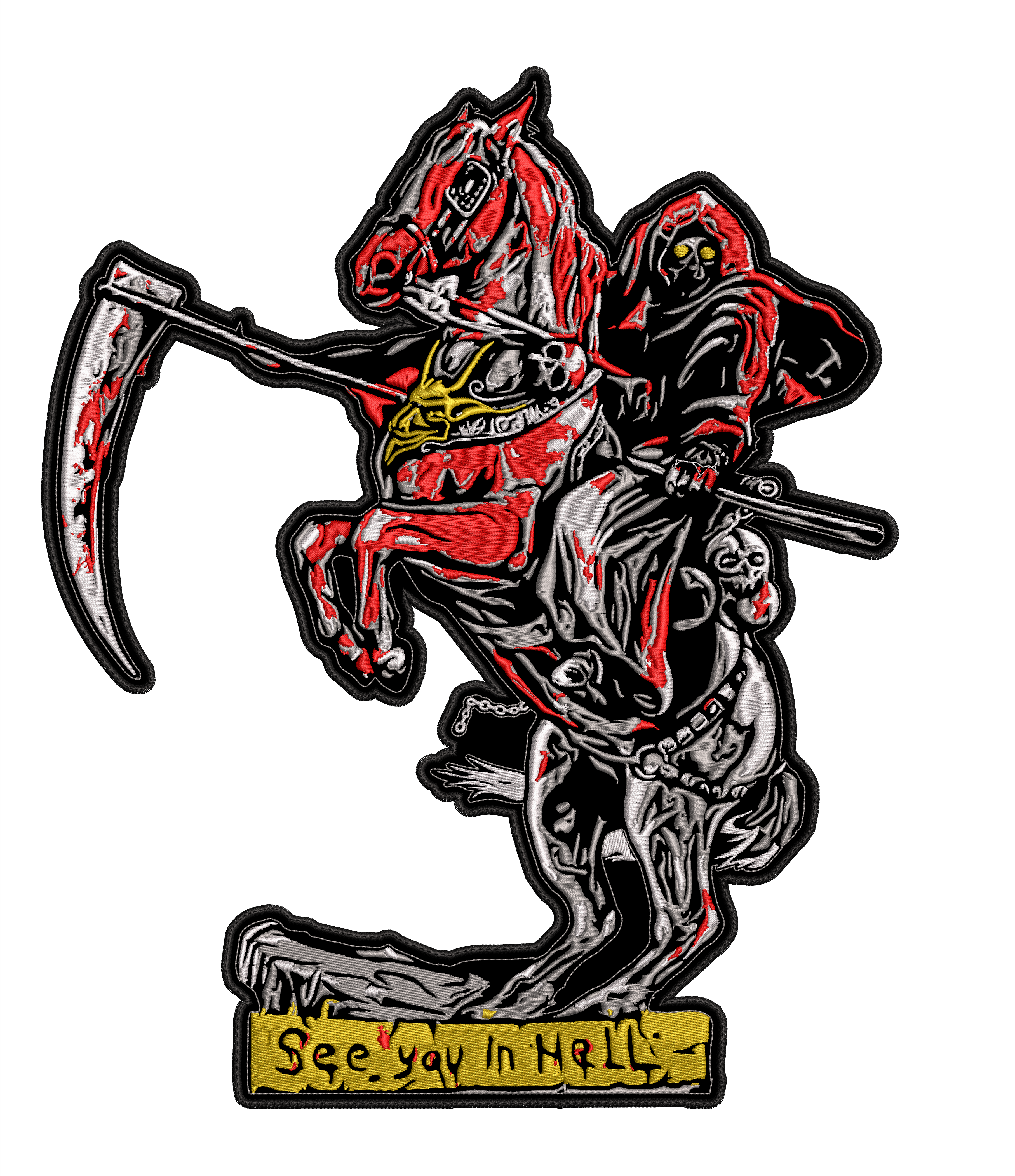 Espaldera Bordada See you in Hell GRIM REAPER Metal