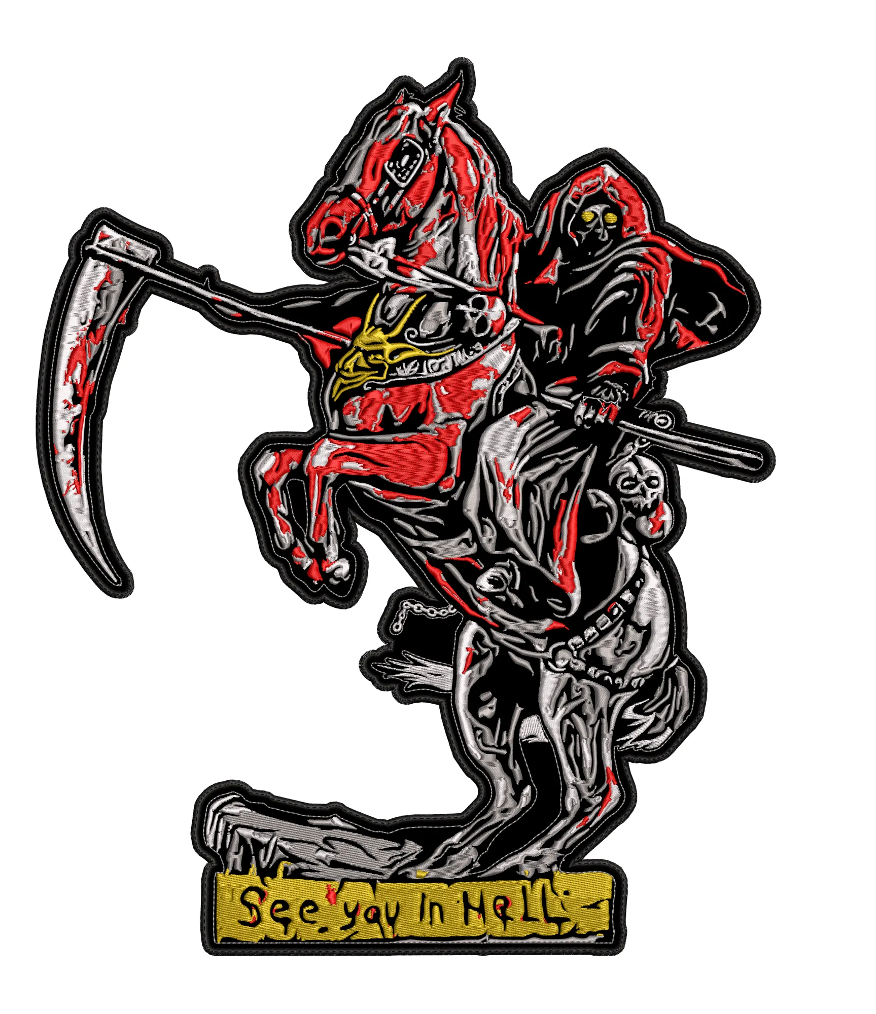 Espaldera Bordada See you in Hell GRIM REAPER Metal