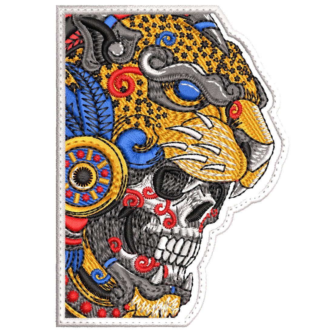 Parche Bordado GUERRERO JAGUAR AZTECA