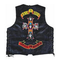 Chaleco de piel original más espaldera bordada GUNS N ROSES Hard Rock