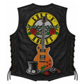 Chaleco de piel original más espaldera bordada GUNS N ROSES Hard Rock