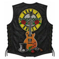 Chaleco de piel original más espaldera bordada GUNS N ROSES Hard Rock