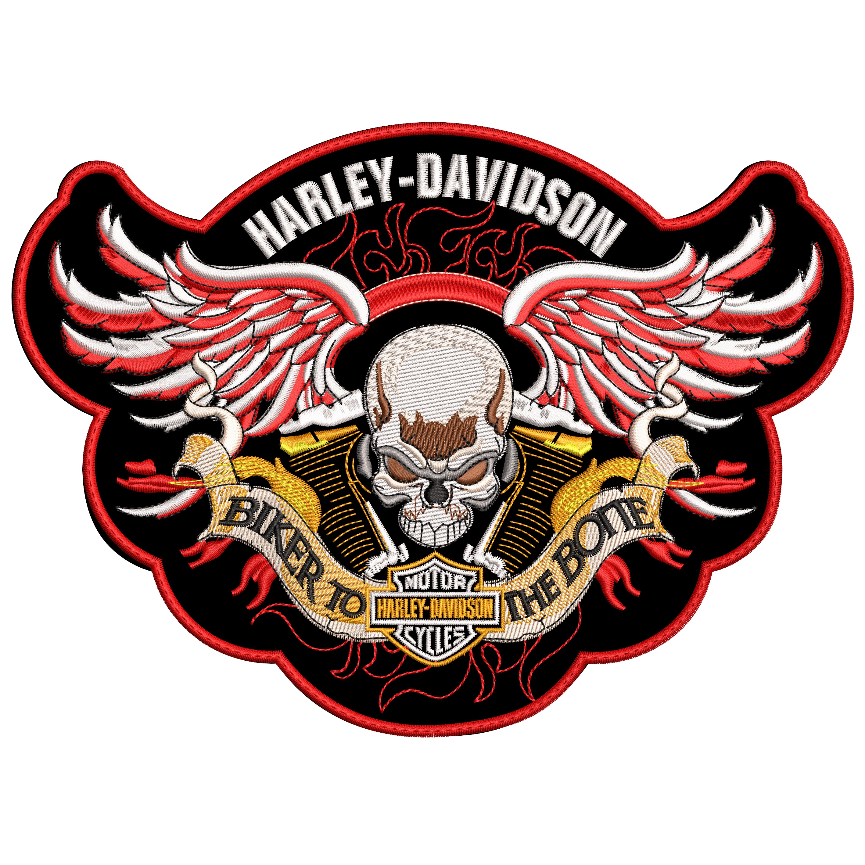 Espaldera Bordada HARLEY DAVIDSON Biker to the Bone
