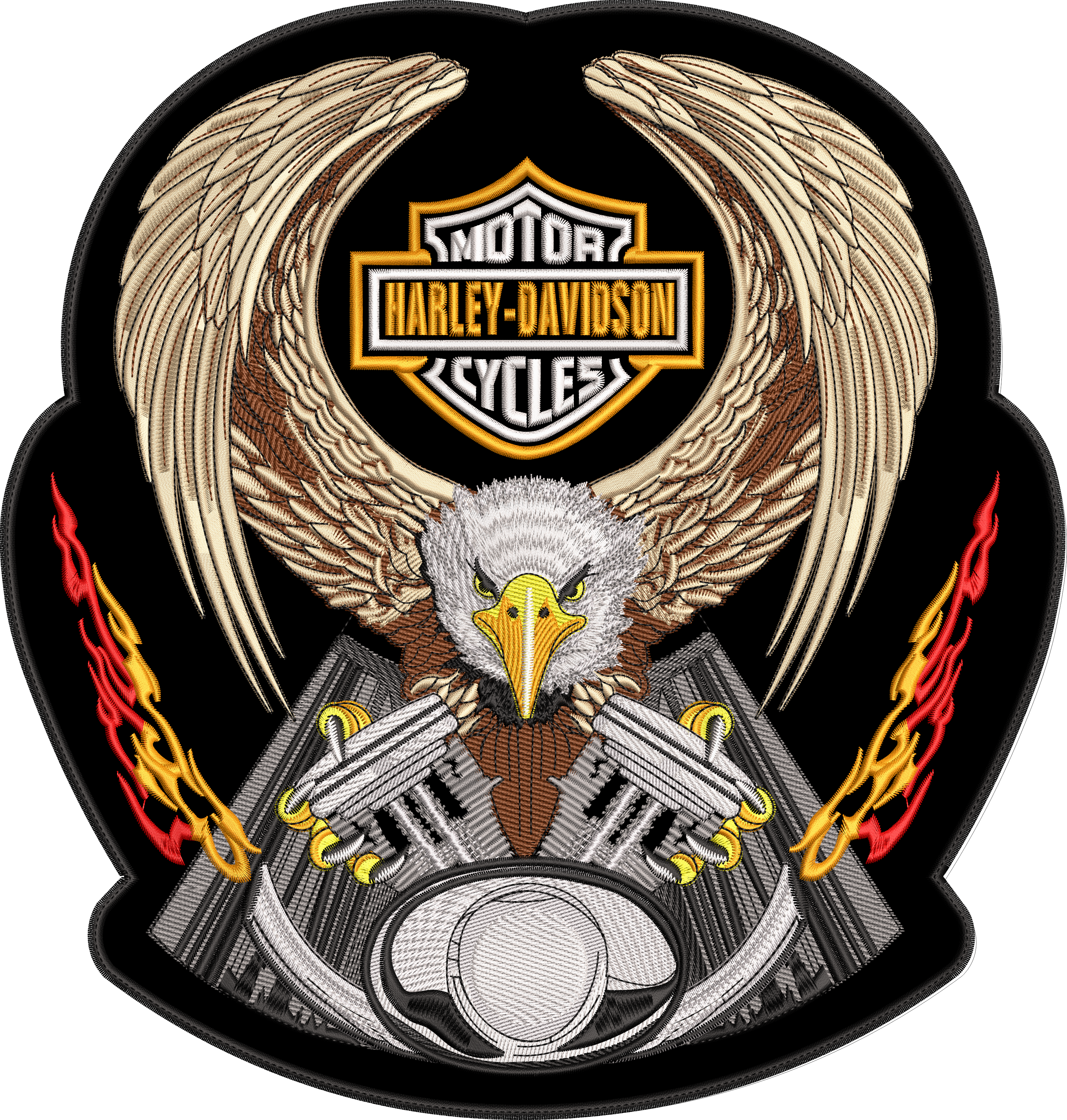 Espaldera Bordada HARLEY DAVIDSON águila