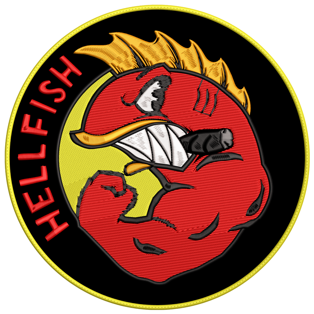 Espaldera Bordada HELLFISH Simpson