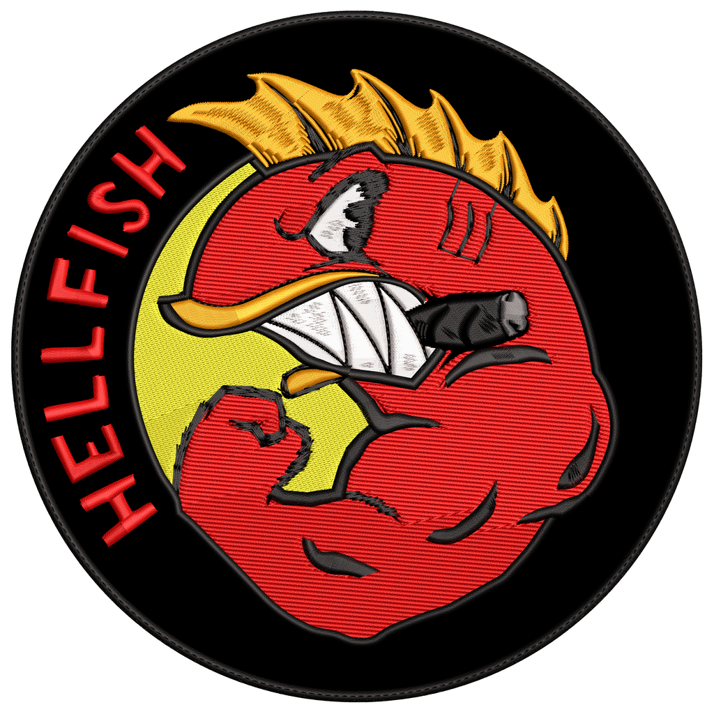 Espaldera Bordada HELLFISH Simpson
