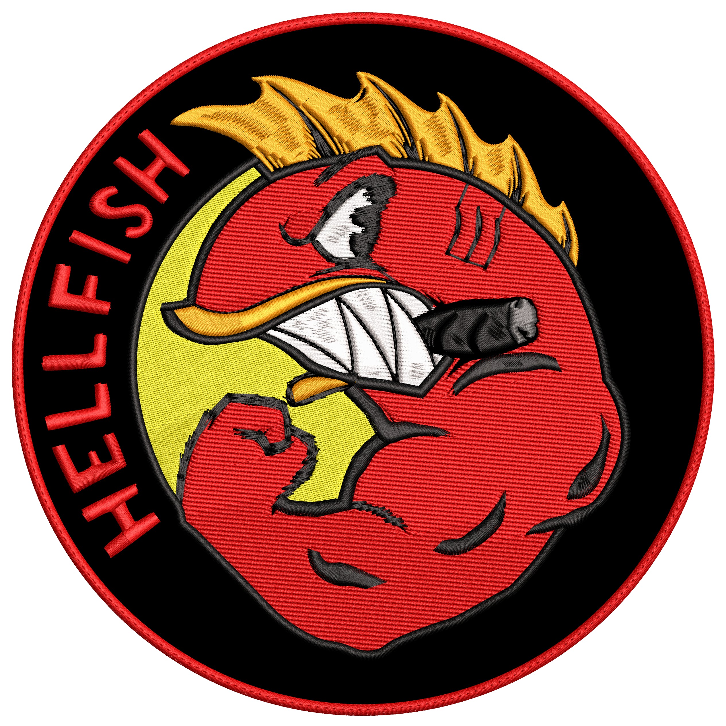 Espaldera Bordada HELLFISH Simpson