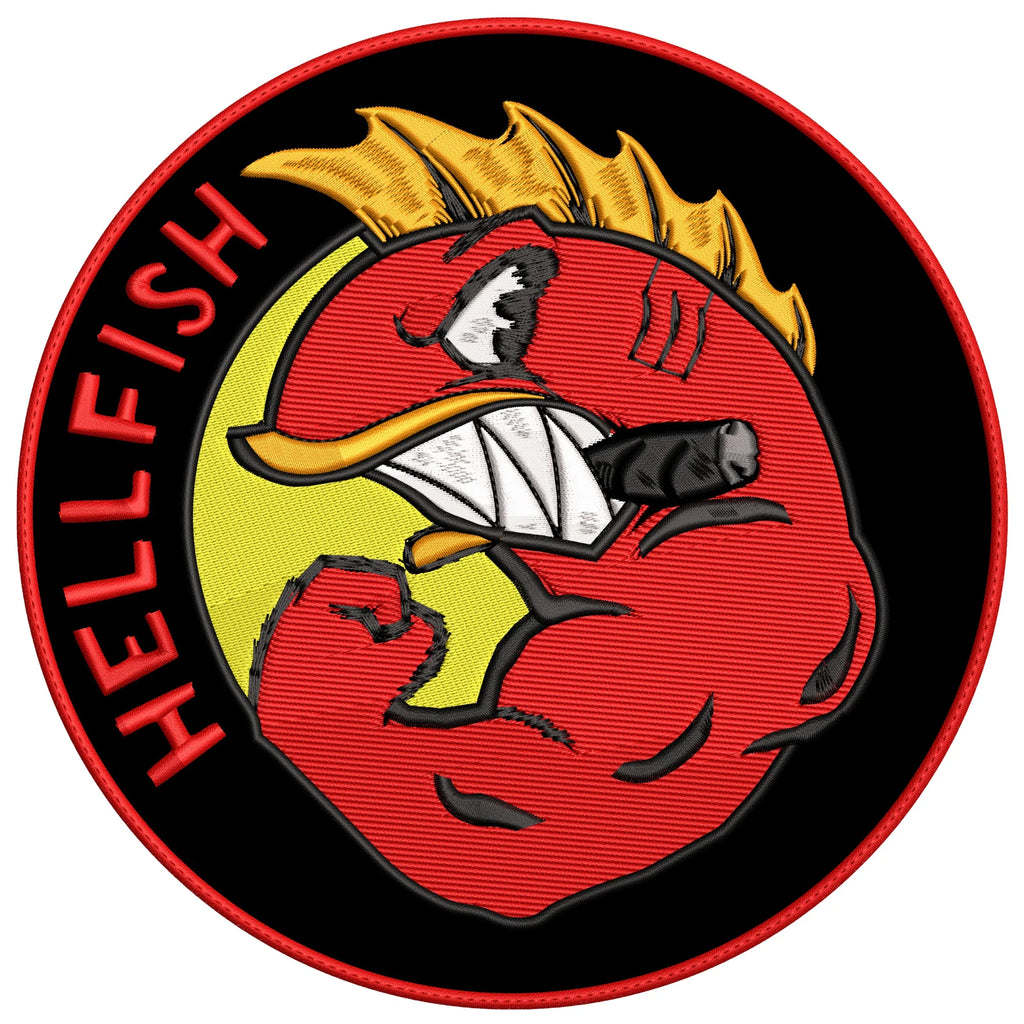 Espaldera Bordada HELLFISH Simpson