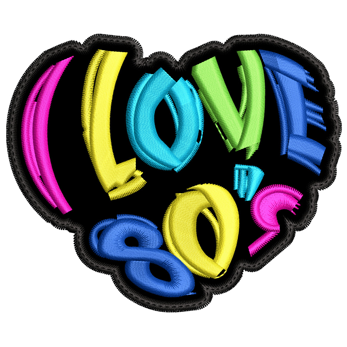 Parche Bordado I LOVE 80s