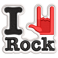 Parche Bordado I LOVE ROCK