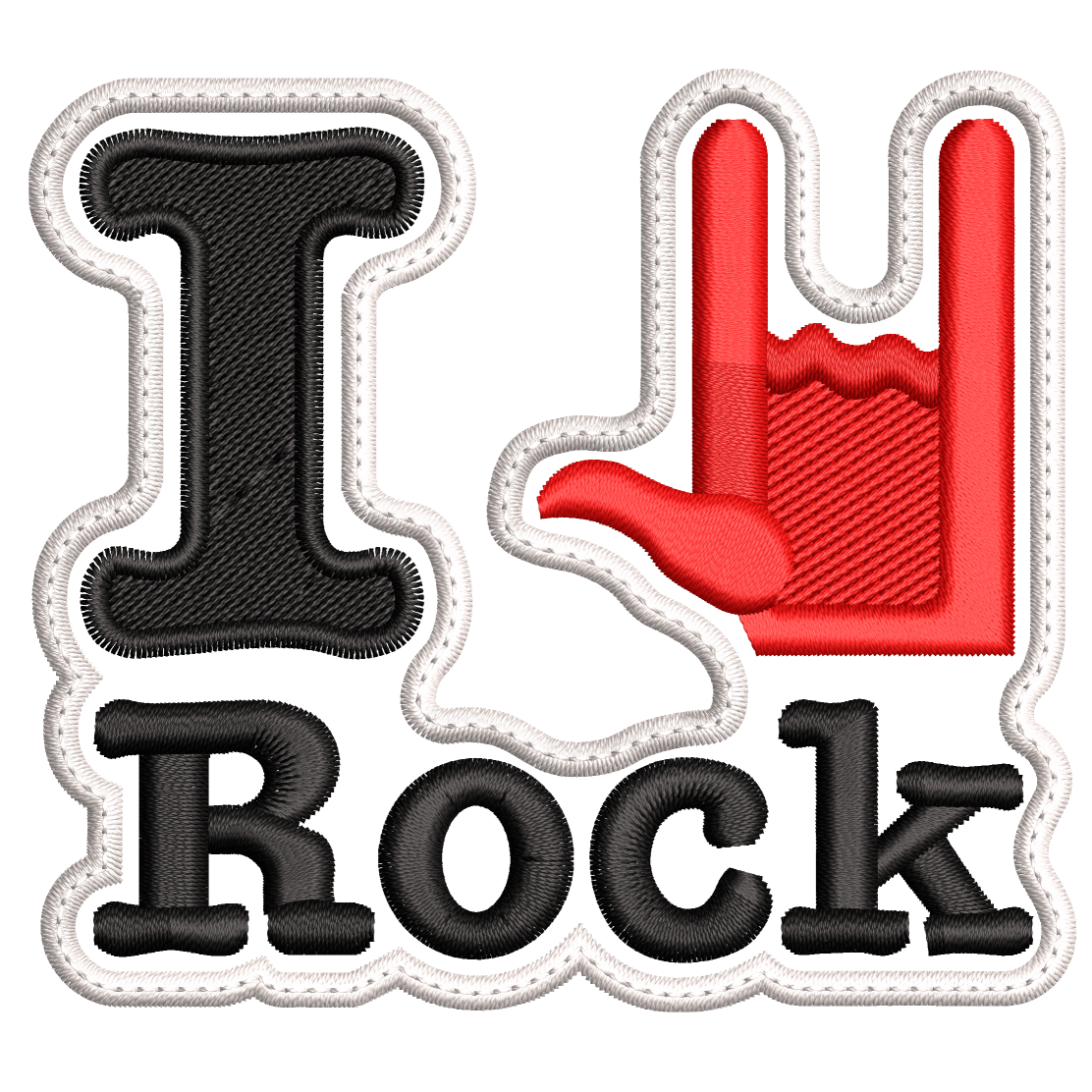 Parche Bordado I LOVE ROCK