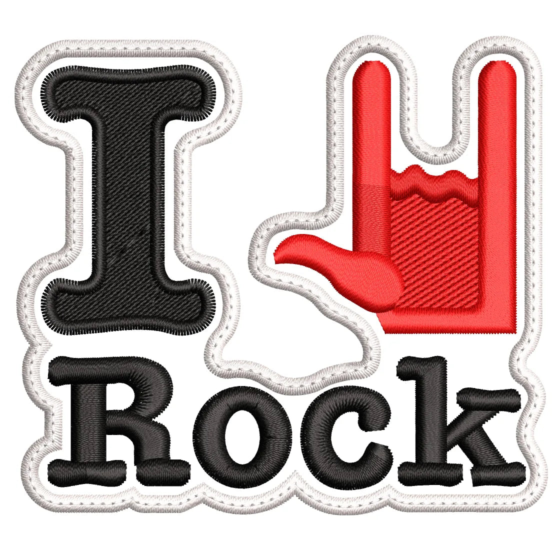 Parche Bordado I LOVE ROCK