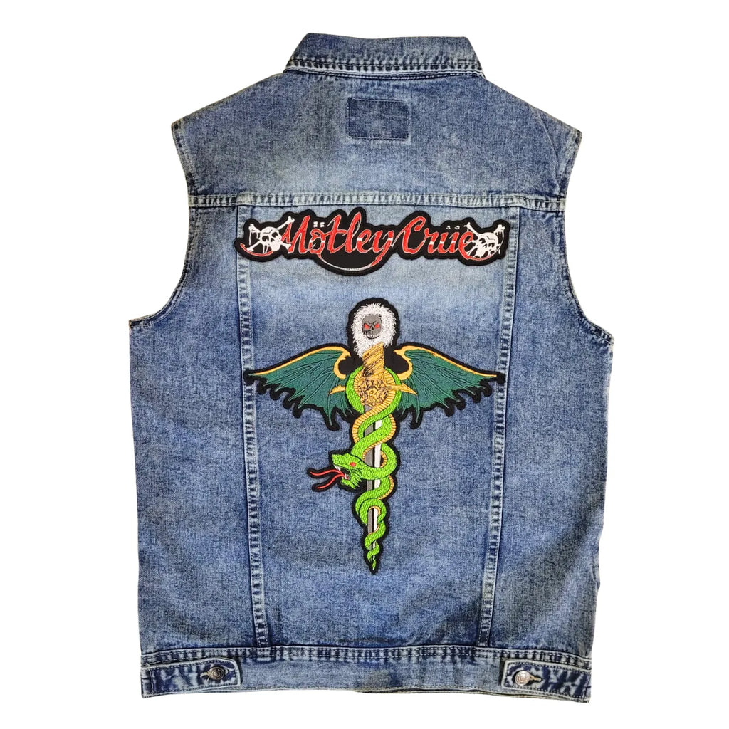 Chaleco de Mezclilla más Espaldera MOTLEY CRUE Glam Metal