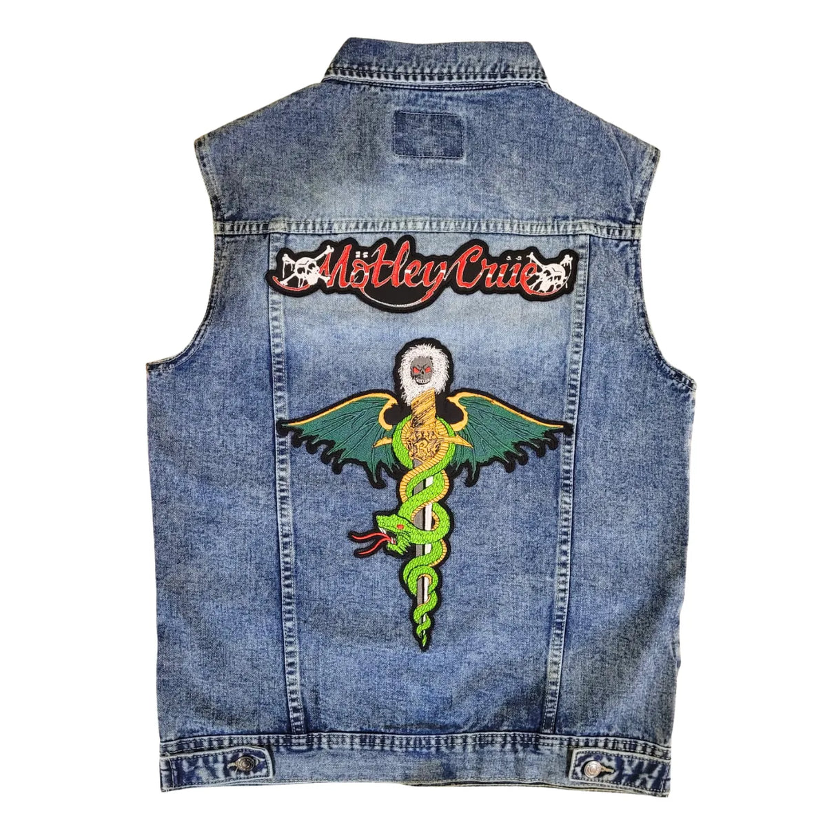 Chaleco de Mezclilla más Espaldera MOTLEY CRUE Glam Metal