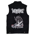 Chaleco de mezclilla más espaldera bordada R WEREGOAT Black/Death Metal