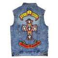 Chaleco de Mezclilla más espaldera bordada GUNS N ROSES Hard Rock