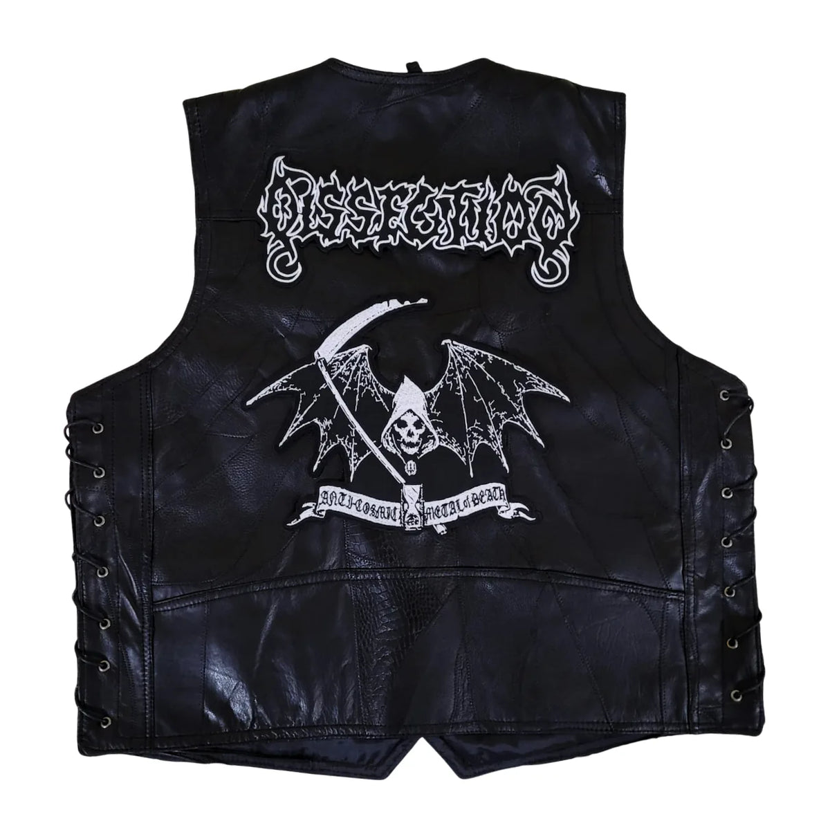 Chaleco de piel original más espaldera bordada DISSECTION Black Metal Melódico