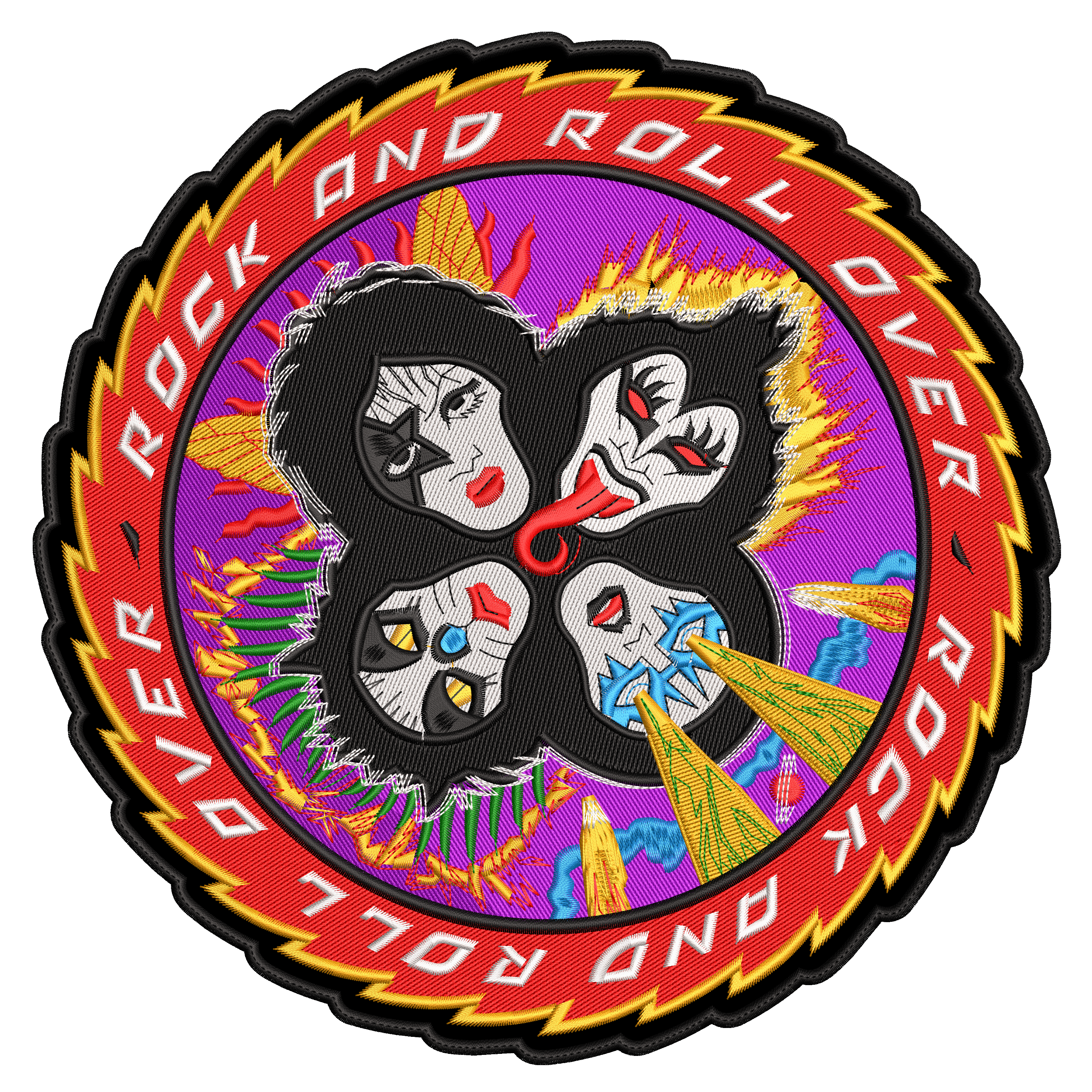 Espaldera Bordada KISS Hard Rock