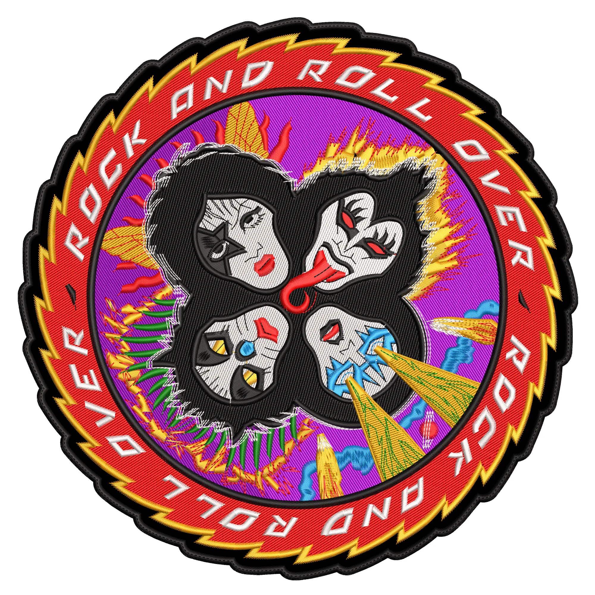 Espaldera Bordada KISS Hard Rock