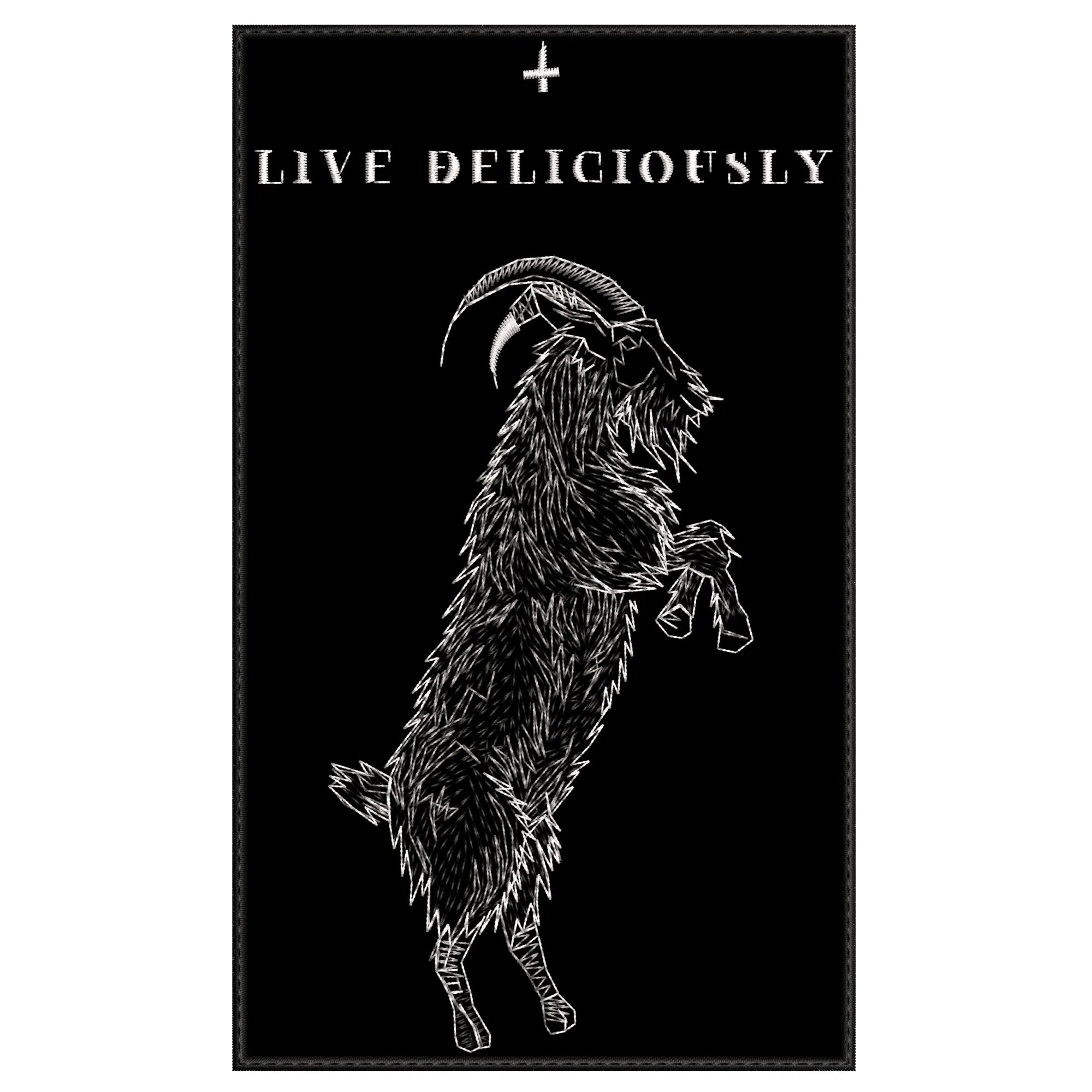 Espaldera Bordada LIVE DELICIOUSLY The Witch