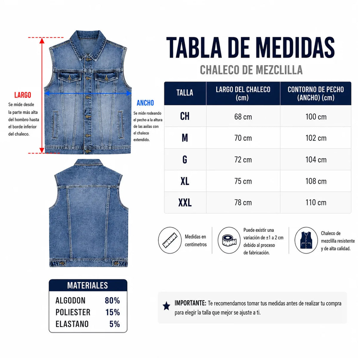Chaleco de Mezclilla más Espaldera GUNS N ROSES Hard Rock