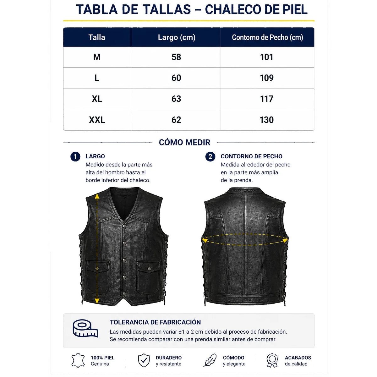 Chaleco de piel original más espaldera bordada B WEREGOAT Black/Death Metal
