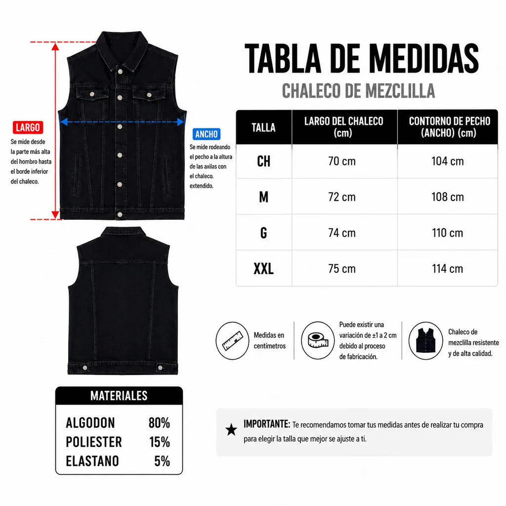 Chaleco de Mezclilla más Espaldera GUNS N ROSES Hard Rock