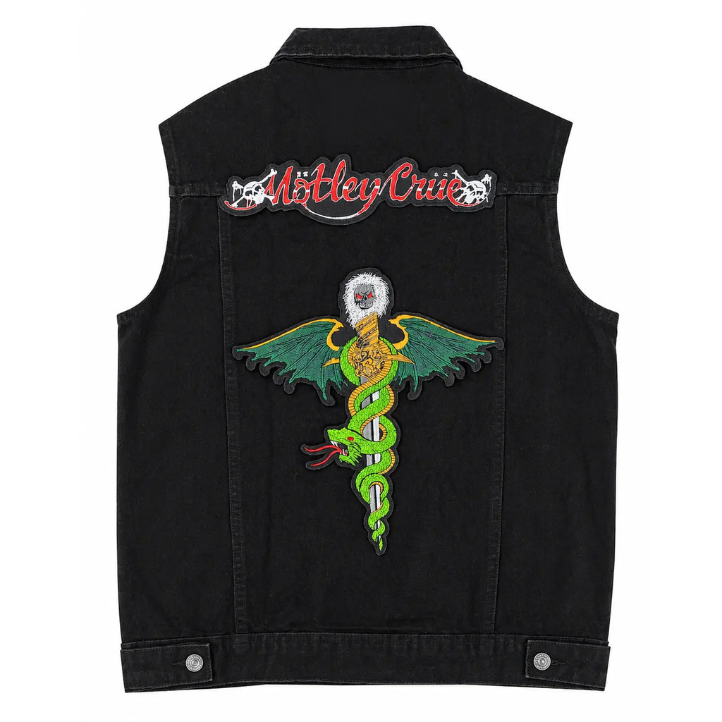 Chaleco de Mezclilla más Espaldera MOTLEY CRUE Glam Metal