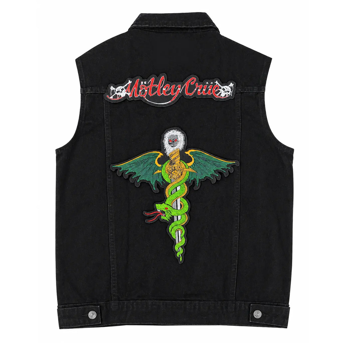 Chaleco de Mezclilla más Espaldera MOTLEY CRUE Glam Metal