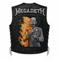 Chaleco de piel original más espaldera bordada MEGADETH
