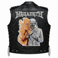 Chaleco de piel original más espaldera bordada MEGADETH