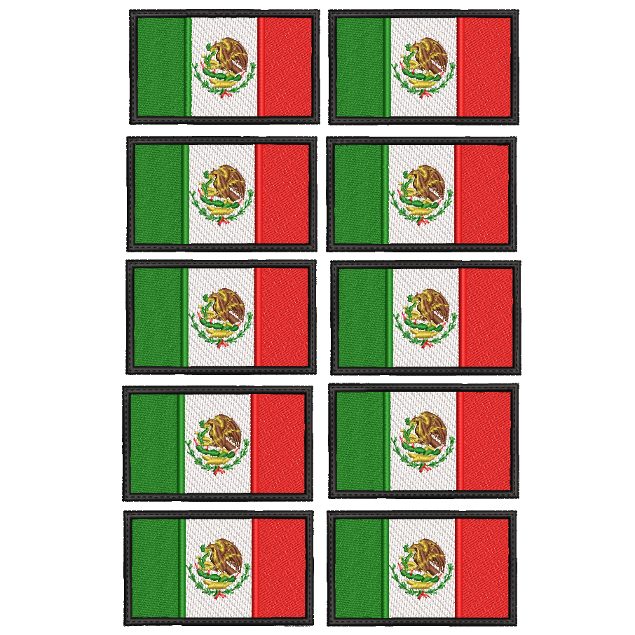 Pack Parches Bordados Mini BANDERA MEXICO