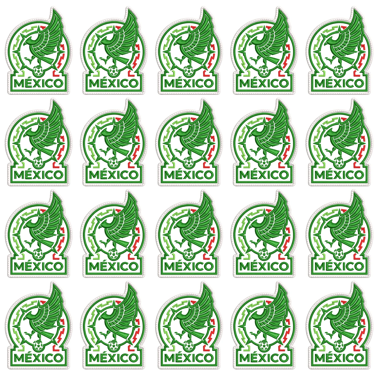 Pack 20 Parches Bordados MEXICO MUNDIAL