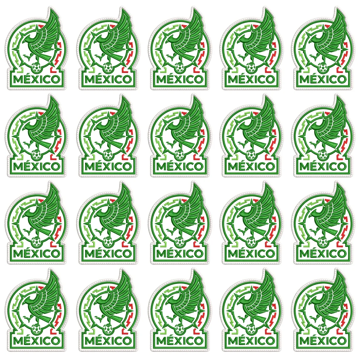 Pack 20 Parches Bordados MEXICO MUNDIAL