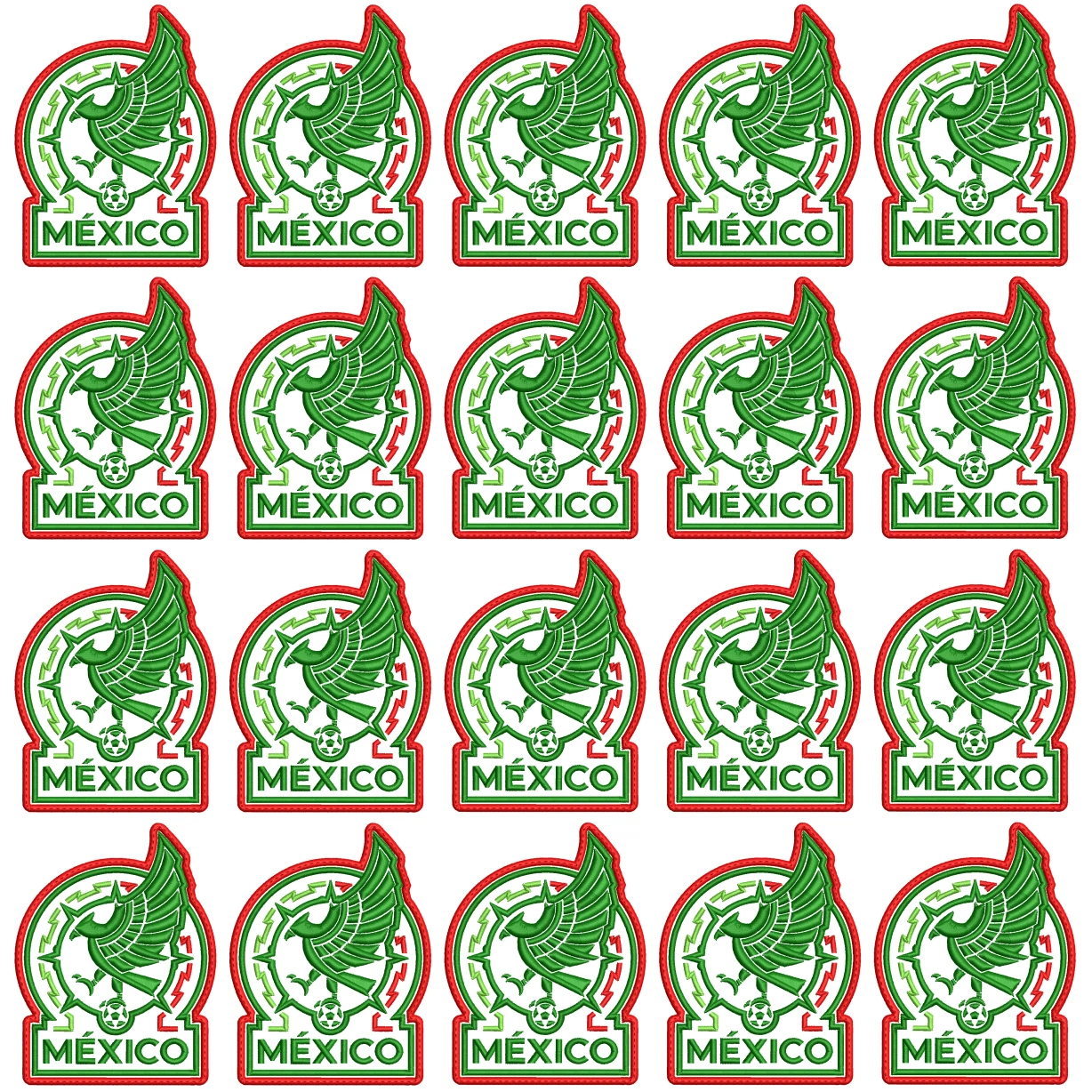 Pack 20 Parches Bordados MEXICO MUNDIAL