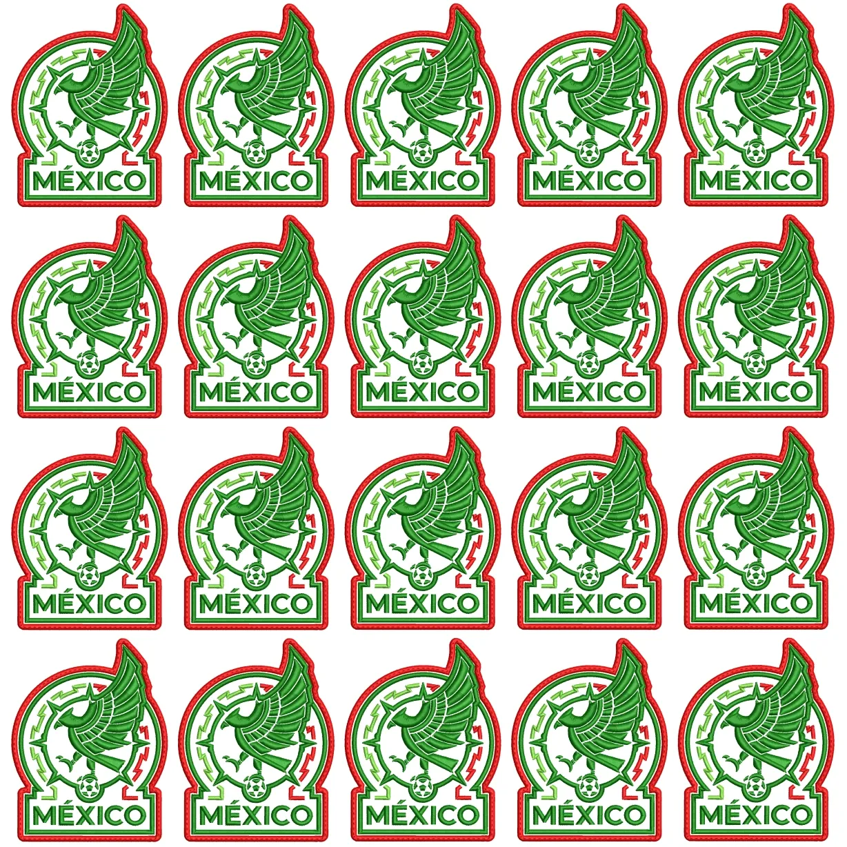 Pack 20 Parches Bordados MEXICO MUNDIAL