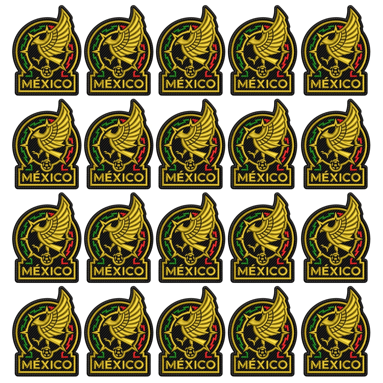 Pack 20 Parches Bordados MEXICO MUNDIAL
