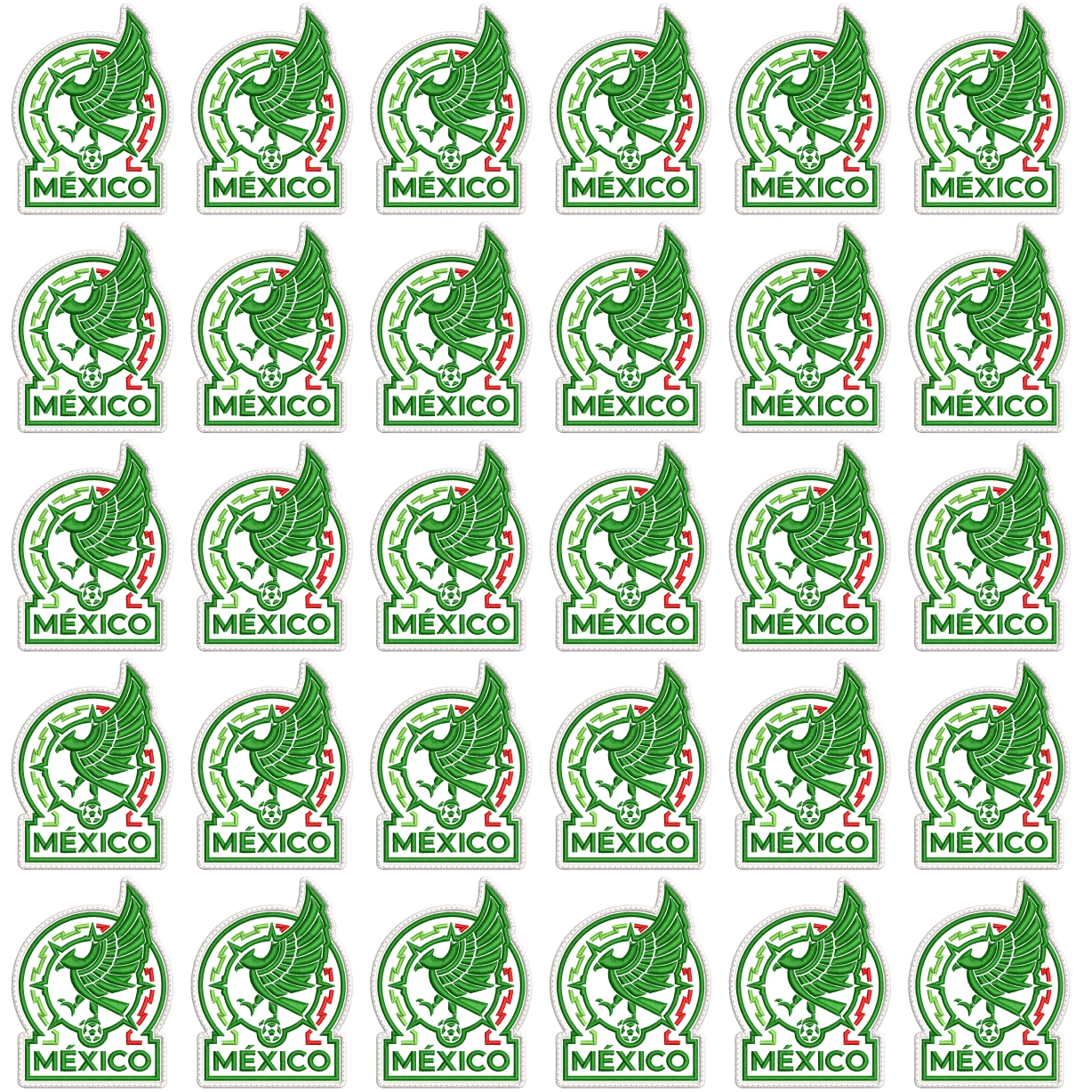 Pack 30 Parches Bordados MEXICO MUNDIAL