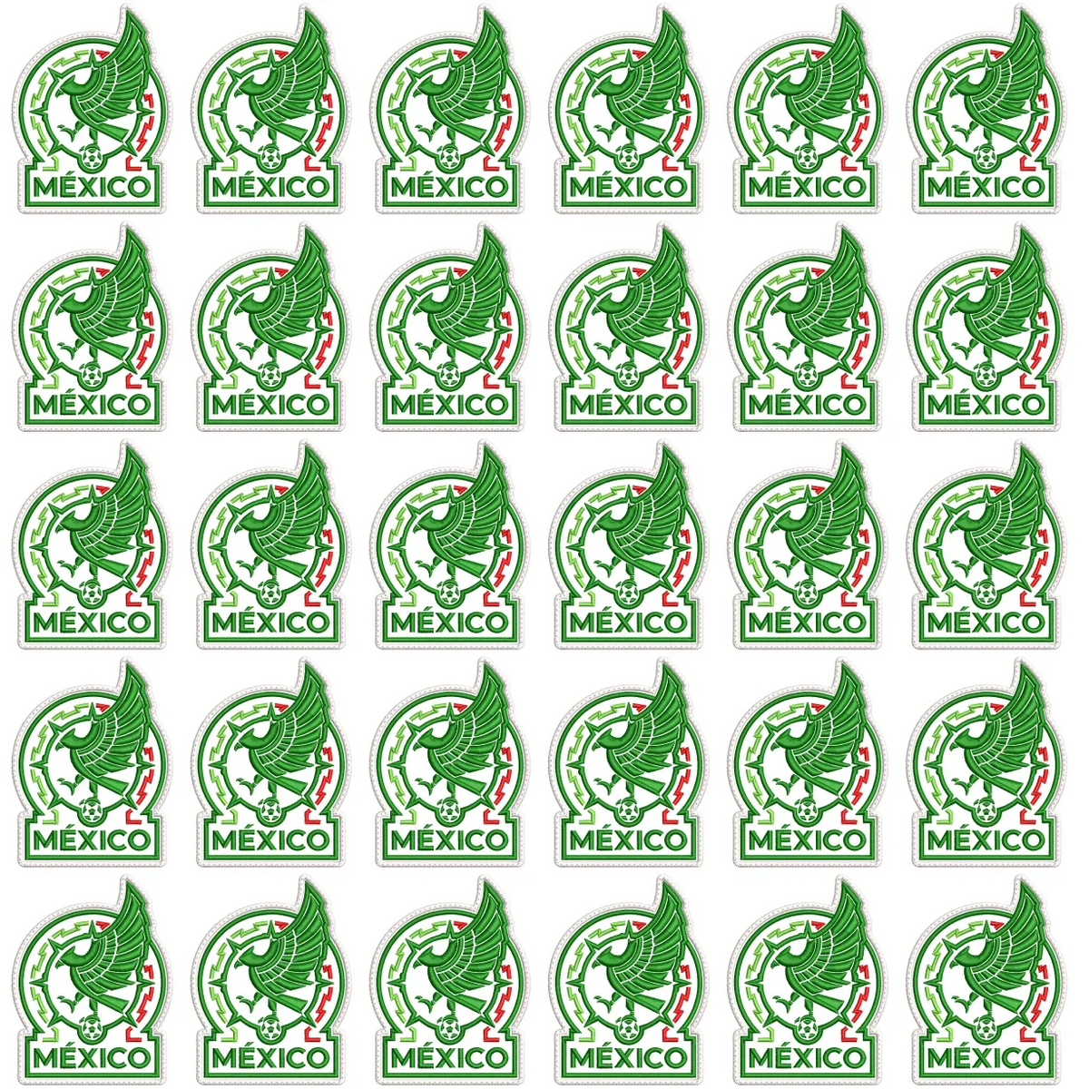 Pack 30 Parches Bordados MEXICO MUNDIAL
