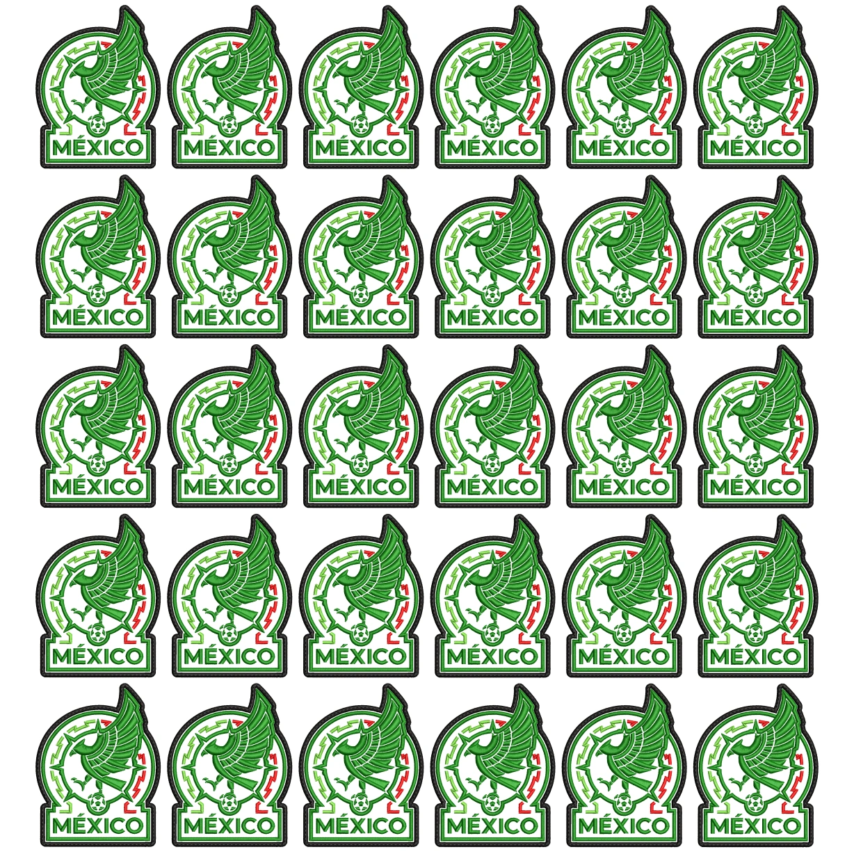 Pack 30 Parches Bordados MEXICO MUNDIAL