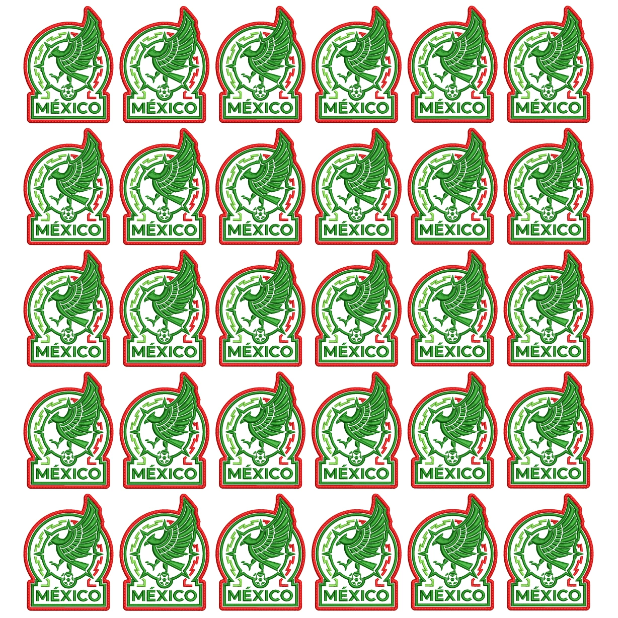 Pack 30 Parches Bordados MEXICO MUNDIAL